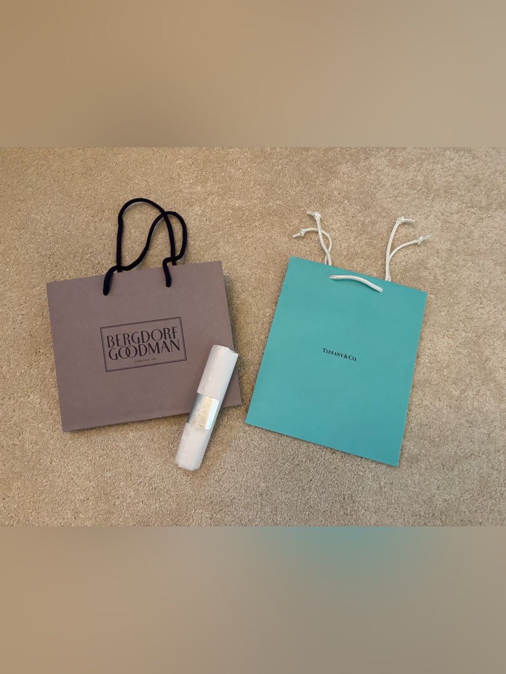 Tiffany & Co. and Bergdorf Goodman gift bags